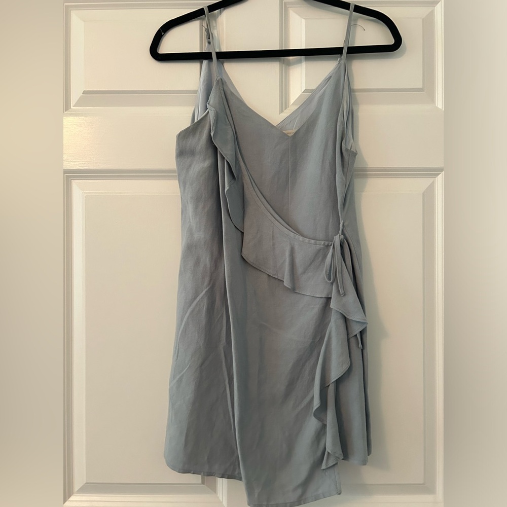 Blue linen romper